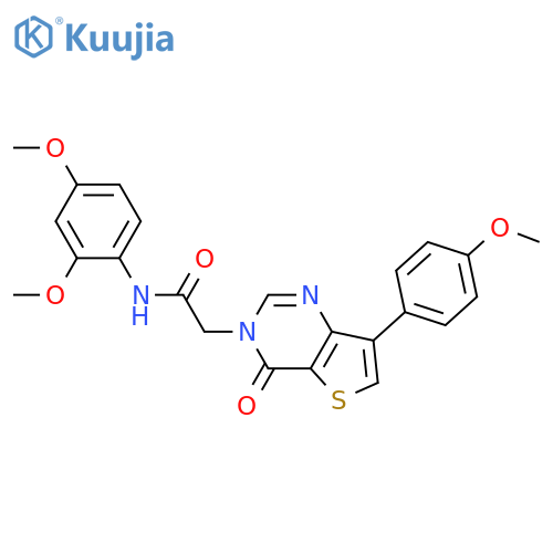 N-(2,4-dimethoxyphenyl)-2-[7-(4-methoxyphenyl)-4-oxo-3H,4H-thieno[3,2-d]pyrimidin-3-yl]acetamide structure