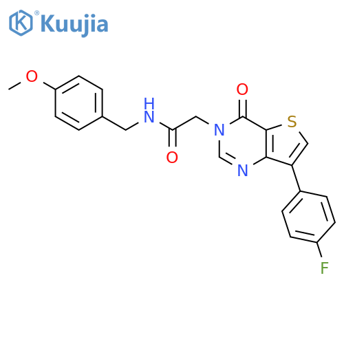 2-[7-(4-fluorophenyl)-4-oxo-3H,4H-thieno[3,2-d]pyrimidin-3-yl]-N-[(4-methoxyphenyl)methyl]acetamide structure
