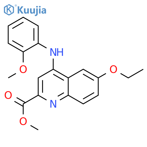 methyl 6-ethoxy-4-[(2-methoxyphenyl)amino]quinoline-2-carboxylate structure