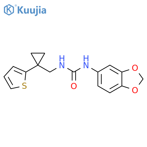 1-(2H-1,3-benzodioxol-5-yl)-3-{1-(thiophen-2-yl)cyclopropylmethyl}urea structure