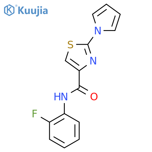 N-(2-fluorophenyl)-2-(1H-pyrrol-1-yl)-1,3-thiazole-4-carboxamide structure