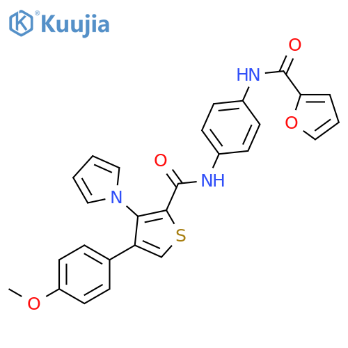 N-{4-[4-(4-methoxyphenyl)-3-(1H-pyrrol-1-yl)thiophene-2-amido]phenyl}furan-2-carboxamide structure