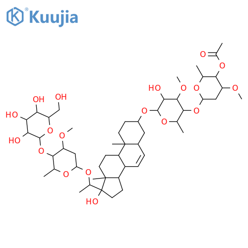 b-D-Galactopyranoside, (3b,5a,20S)-20-[(2,6-dideoxy-4-O-b-D-glucopyranosyl-3-O-methyl-b-D-arabino-hexopyranosyl)oxy]-17-hydroxypregn-6-en-3-yl4-O-(4-O-acetyl-2,6-dideoxy-3-O-methyl-a-L-xylo-hexopyranosyl)-6-deoxy-3-O-methyl- (9CI) structure