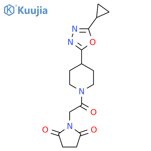 1-{2-4-(5-cyclopropyl-1,3,4-oxadiazol-2-yl)piperidin-1-yl-2-oxoethyl}pyrrolidine-2,5-dione structure