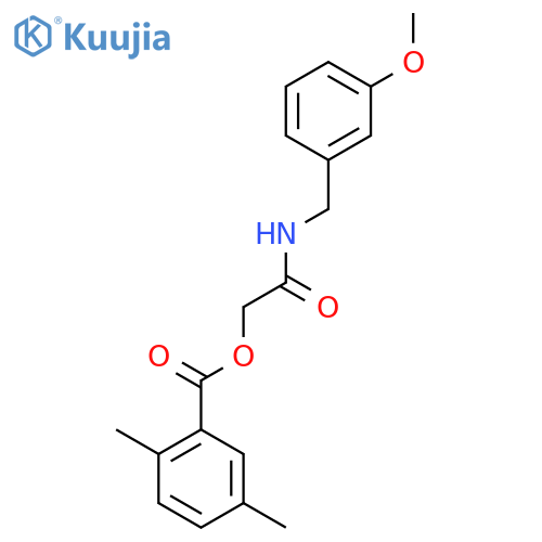 {[(3-methoxyphenyl)methyl]carbamoyl}methyl 2,5-dimethylbenzoate structure