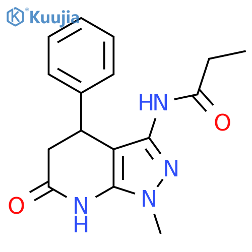 N-{1-methyl-6-oxo-4-phenyl-1H,4H,5H,6H,7H-pyrazolo3,4-bpyridin-3-yl}propanamide structure