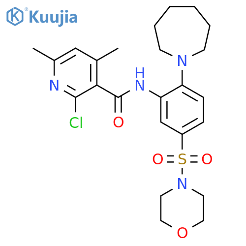 N-[2-(azepan-1-yl)-5-morpholin-4-ylsulfonylphenyl]-2-chloro-4,6-dimethylpyridine-3-carboxamide structure