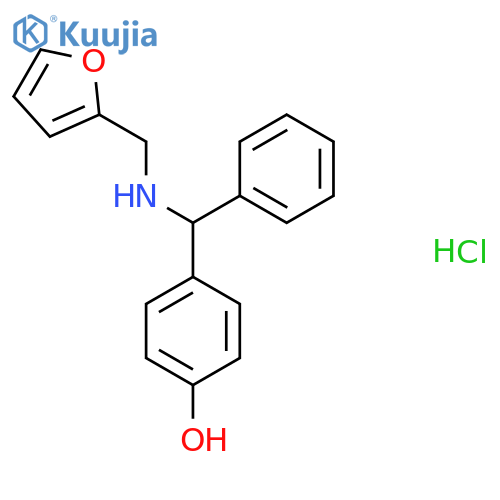 4-{(Furan-2-ylmethyl)amino(phenyl)methyl}phenol Hydrochloride structure