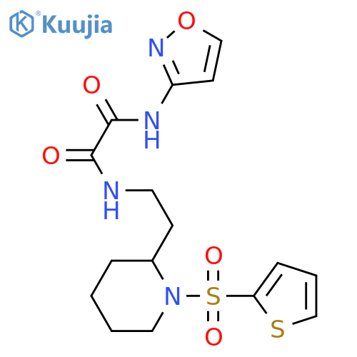 N-(1,2-oxazol-3-yl)-N'-{2-1-(thiophene-2-sulfonyl)piperidin-2-ylethyl}ethanediamide structure