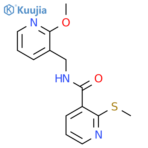 N-[(2-methoxypyridin-3-yl)methyl]-2-(methylsulfanyl)pyridine-3-carboxamide structure