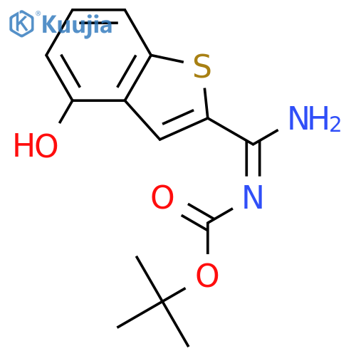 2-methyl-2-propanyl [(e)-amino(4-hydroxy-1-benzothiophen-2-yl)met Hylene]carbamate structure