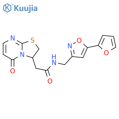 N-{5-(furan-2-yl)-1,2-oxazol-3-ylmethyl}-2-{5-oxo-2H,3H,5H-1,3thiazolo3,2-apyrimidin-3-yl}acetamide structure