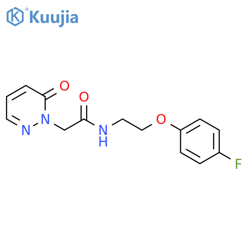 N-[2-(4-fluorophenoxy)ethyl]-2-(6-oxo-1,6-dihydropyridazin-1-yl)acetamide structure