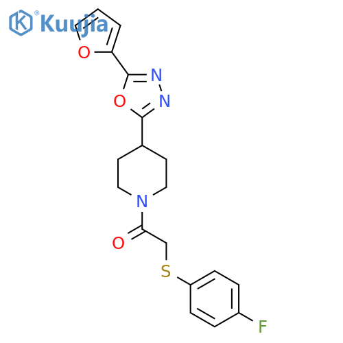 2-[(4-fluorophenyl)sulfanyl]-1-{4-[5-(furan-2-yl)-1,3,4-oxadiazol-2-yl]piperidin-1-yl}ethan-1-one structure