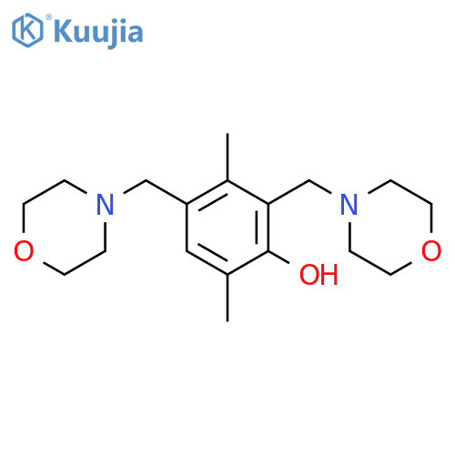 Phenol, 3,6-dimethyl-2,4-bis(4-morpholinylmethyl)- structure