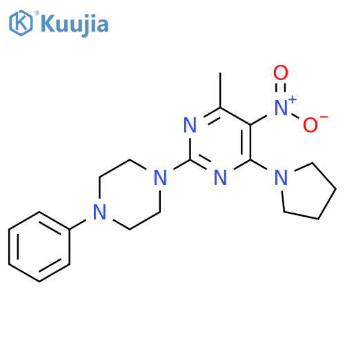 4-methyl-5-nitro-2-(4-phenylpiperazin-1-yl)-6-(pyrrolidin-1-yl)pyrimidine structure