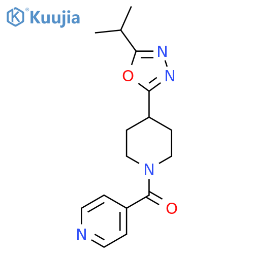 4-{4-5-(propan-2-yl)-1,3,4-oxadiazol-2-ylpiperidine-1-carbonyl}pyridine structure