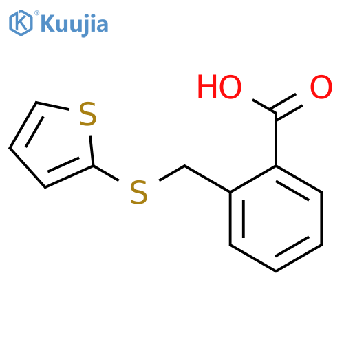 2-(thiophen-2-ylsulfanylmethyl)benzoic acid structure