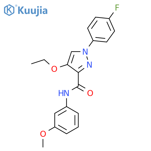 4-ethoxy-1-(4-fluorophenyl)-N-(3-methoxyphenyl)-1H-pyrazole-3-carboxamide structure
