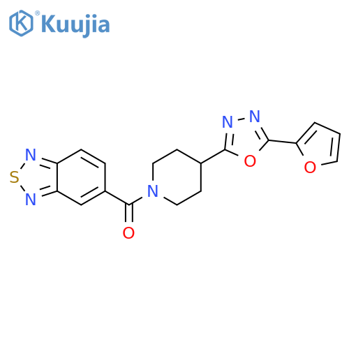 5-{4-5-(furan-2-yl)-1,3,4-oxadiazol-2-ylpiperidine-1-carbonyl}-2,1,3-benzothiadiazole structure