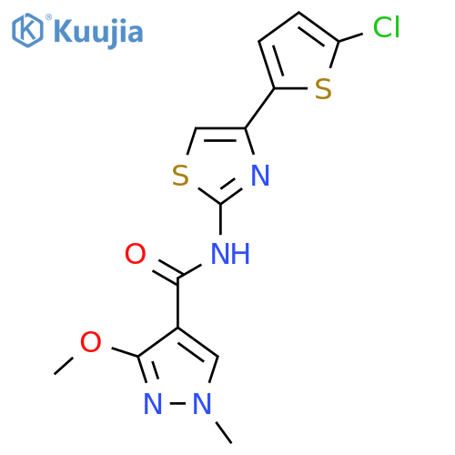 N-4-(5-chlorothiophen-2-yl)-1,3-thiazol-2-yl-3-methoxy-1-methyl-1H-pyrazole-4-carboxamide structure