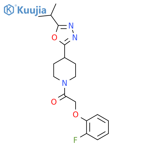2-(2-fluorophenoxy)-1-{4-5-(propan-2-yl)-1,3,4-oxadiazol-2-ylpiperidin-1-yl}ethan-1-one structure