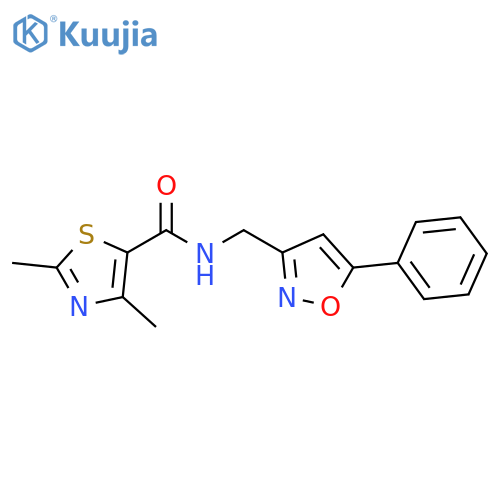 2,4-dimethyl-N-(5-phenyl-1,2-oxazol-3-yl)methyl-1,3-thiazole-5-carboxamide structure