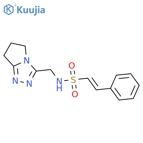 2-phenyl-N-({5H,6H,7H-pyrrolo[2,1-c][1,2,4]triazol-3-yl}methyl)ethene-1-sulfonamide structure