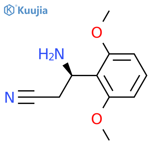 (3R)-3-AMINO-3-(2,6-DIMETHOXYPHENYL)PROPANENITRILE structure