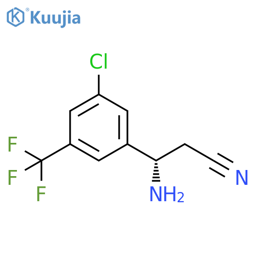 (3S)-3-AMINO-3-[5-CHLORO-3-(TRIFLUOROMETHYL)PHENYL]PROPANENITRILE structure
