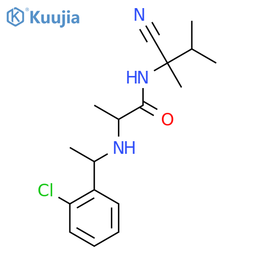 2-{[1-(2-chlorophenyl)ethyl]amino}-N-(1-cyano-1,2-dimethylpropyl)propanamide structure