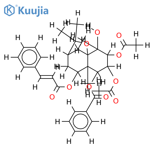 (1R,2S,3S,4S,5R,7R,9S,10R)-2,3-diacetoxy-1-benzoyloxy-9-trans-cinnamoyloxy-4-hydroxydihydro-beta-agarofuran structure
