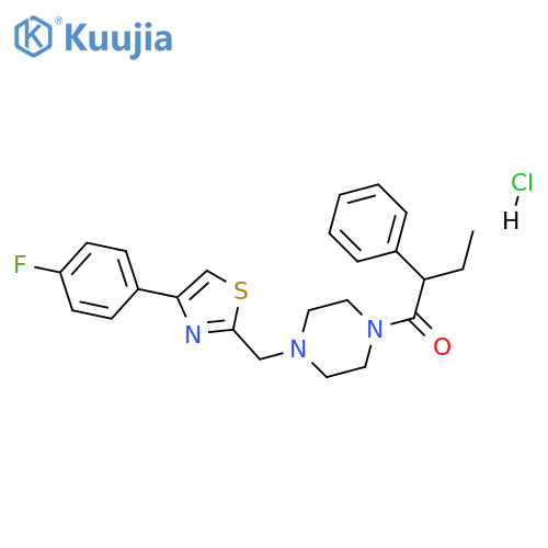 1-(4-{4-(4-fluorophenyl)-1,3-thiazol-2-ylmethyl}piperazin-1-yl)-2-phenylbutan-1-one hydrochloride structure