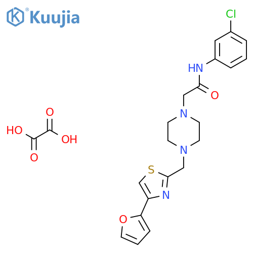 N-(3-chlorophenyl)-2-(4-{4-(furan-2-yl)-1,3-thiazol-2-ylmethyl}piperazin-1-yl)acetamide; oxalic acid structure