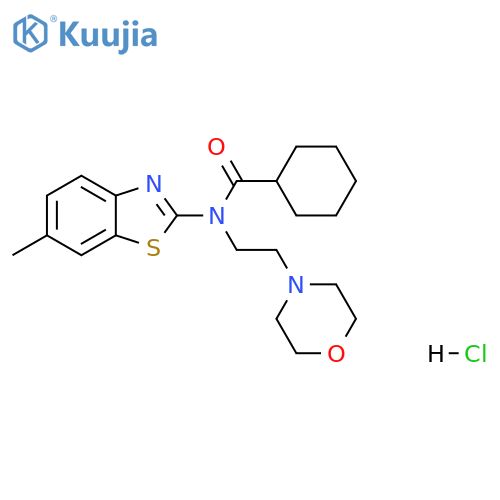 N-(6-methyl-1,3-benzothiazol-2-yl)-N-[2-(morpholin-4-yl)ethyl]cyclohexanecarboxamide hydrochloride structure