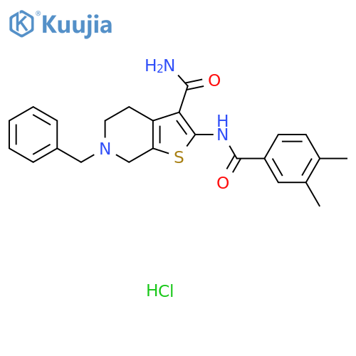 6-benzyl-2-(3,4-dimethylbenzamido)-4H,5H,6H,7H-thieno2,3-cpyridine-3-carboxamide hydrochloride structure
