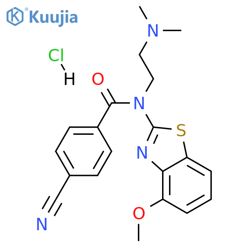 4-cyano-N-[2-(dimethylamino)ethyl]-N-(4-methoxy-1,3-benzothiazol-2-yl)benzamide hydrochloride structure