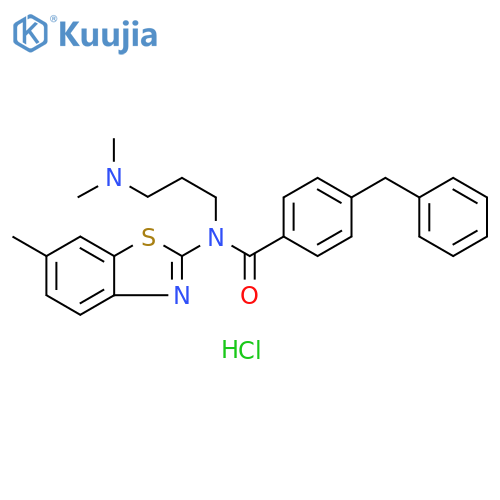4-benzyl-N-[3-(dimethylamino)propyl]-N-(6-methyl-1,3-benzothiazol-2-yl)benzamide hydrochloride structure