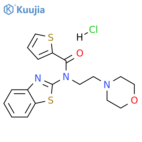 N-(1,3-benzothiazol-2-yl)-N-[2-(morpholin-4-yl)ethyl]thiophene-2-carboxamide hydrochloride structure