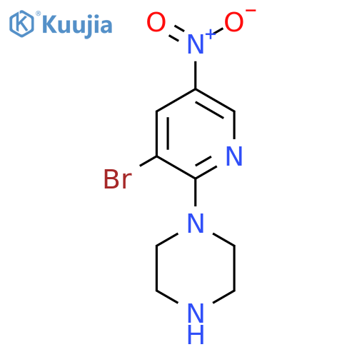 1-(3-Bromo-5-nitropyridin-2-YL)piperazine structure