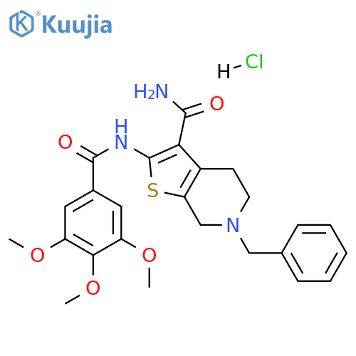 6-benzyl-2-(3,4,5-trimethoxybenzamido)-4H,5H,6H,7H-thieno[2,3-c]pyridine-3-carboxamide hydrochloride structure