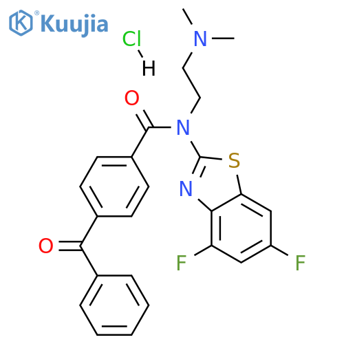 4-benzoyl-N-(4,6-difluoro-1,3-benzothiazol-2-yl)-N-[2-(dimethylamino)ethyl]benzamide hydrochloride structure