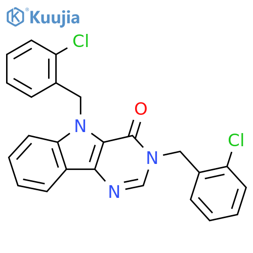 3,5-bis[(2-chlorophenyl)methyl]-3H,4H,5H-pyrimido[5,4-b]indol-4-one structure
