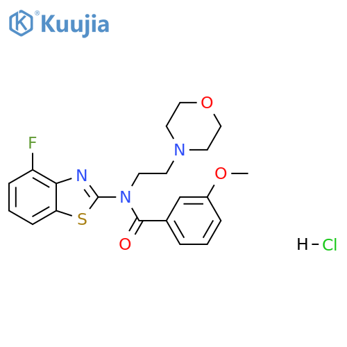 N-(4-fluoro-1,3-benzothiazol-2-yl)-3-methoxy-N-[2-(morpholin-4-yl)ethyl]benzamide hydrochloride structure