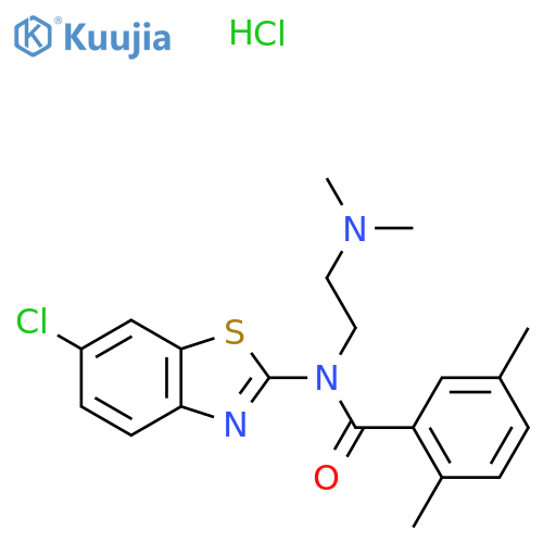 N-(6-chloro-1,3-benzothiazol-2-yl)-N-[2-(dimethylamino)ethyl]-2,5-dimethylbenzamide hydrochloride structure