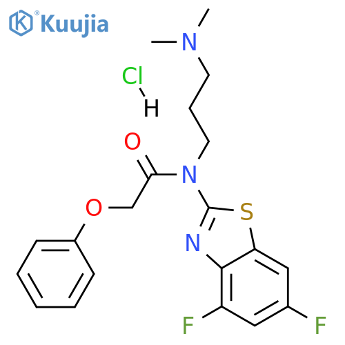 N-(4,6-difluoro-1,3-benzothiazol-2-yl)-N-[3-(dimethylamino)propyl]-2-phenoxyacetamide hydrochloride structure