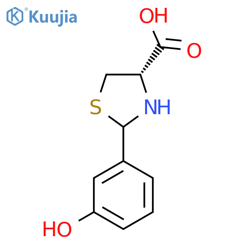 (4S)-2-(3-hydroxyphenyl)-1,3-thiazolidine-4-carboxylic acid structure