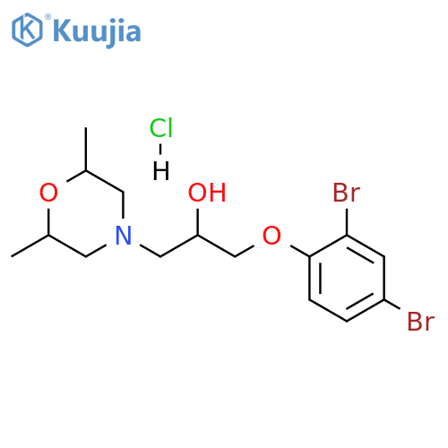 1-(2,4-dibromophenoxy)-3-(2,6-dimethylmorpholin-4-yl)propan-2-ol hydrochloride structure