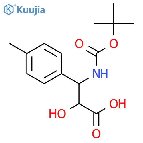(2R,3R)-3-((tert-Butoxycarbonyl)amino)-2-hydroxy-3-(p-tolyl)propanoic acid structure