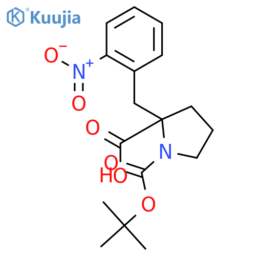 Boc-(s)-α-(2-nitro-benzyl)-proline structure